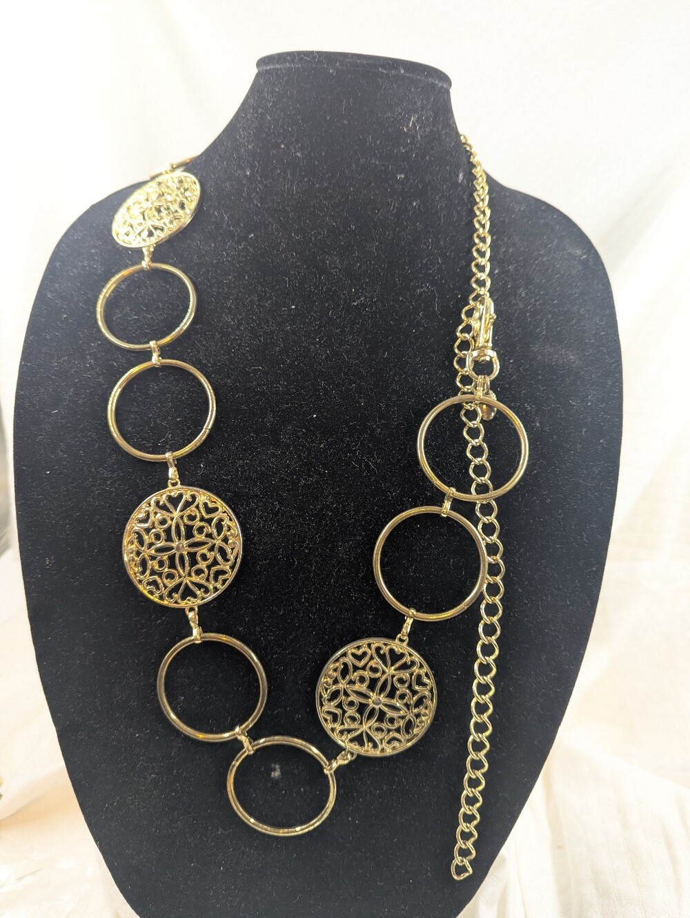 Gold Filigree Medallion Belt Statement Waist Belt Boho